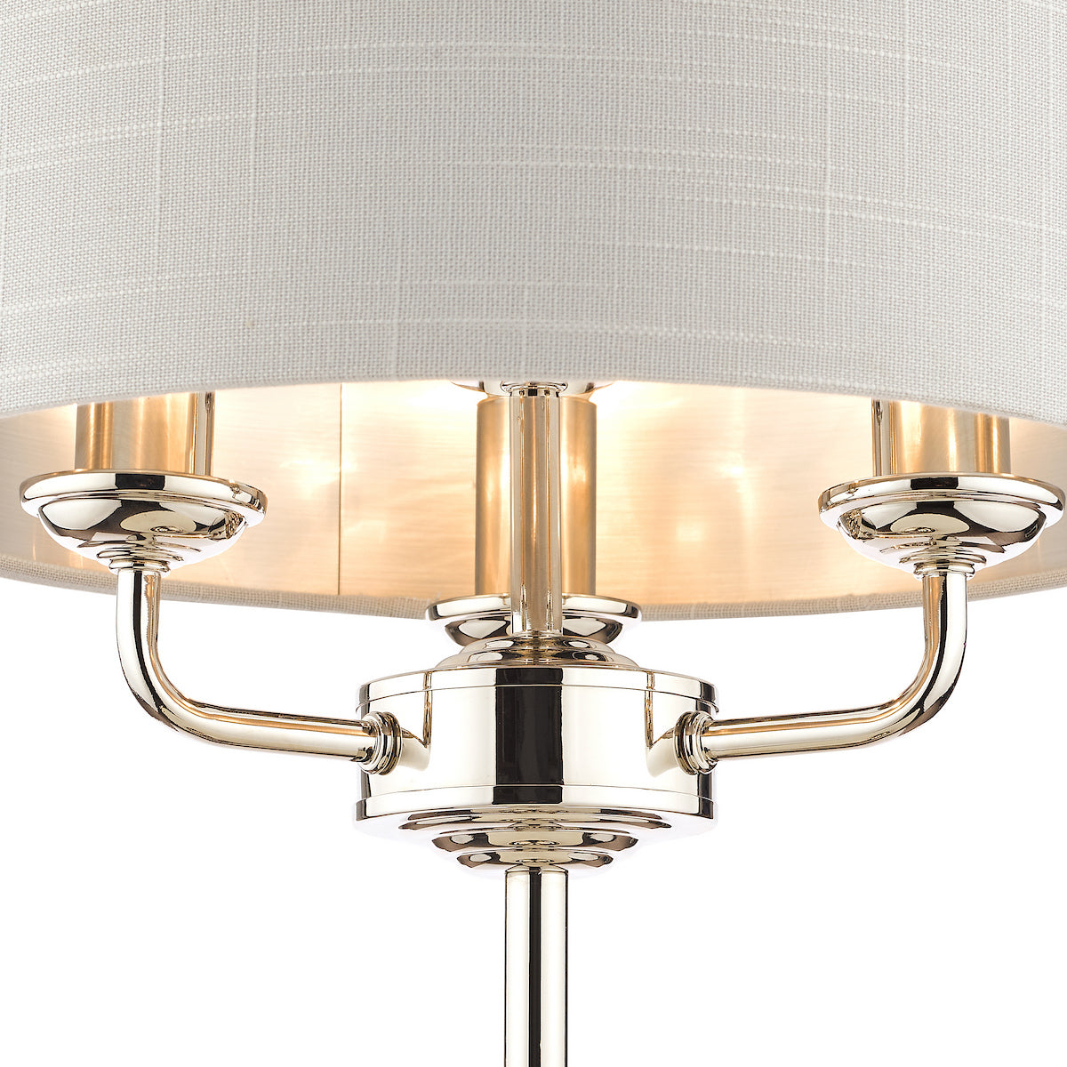 Laura Ashley Sorrento 3 Light Table Lamp Polished Nickel With Silver Shade