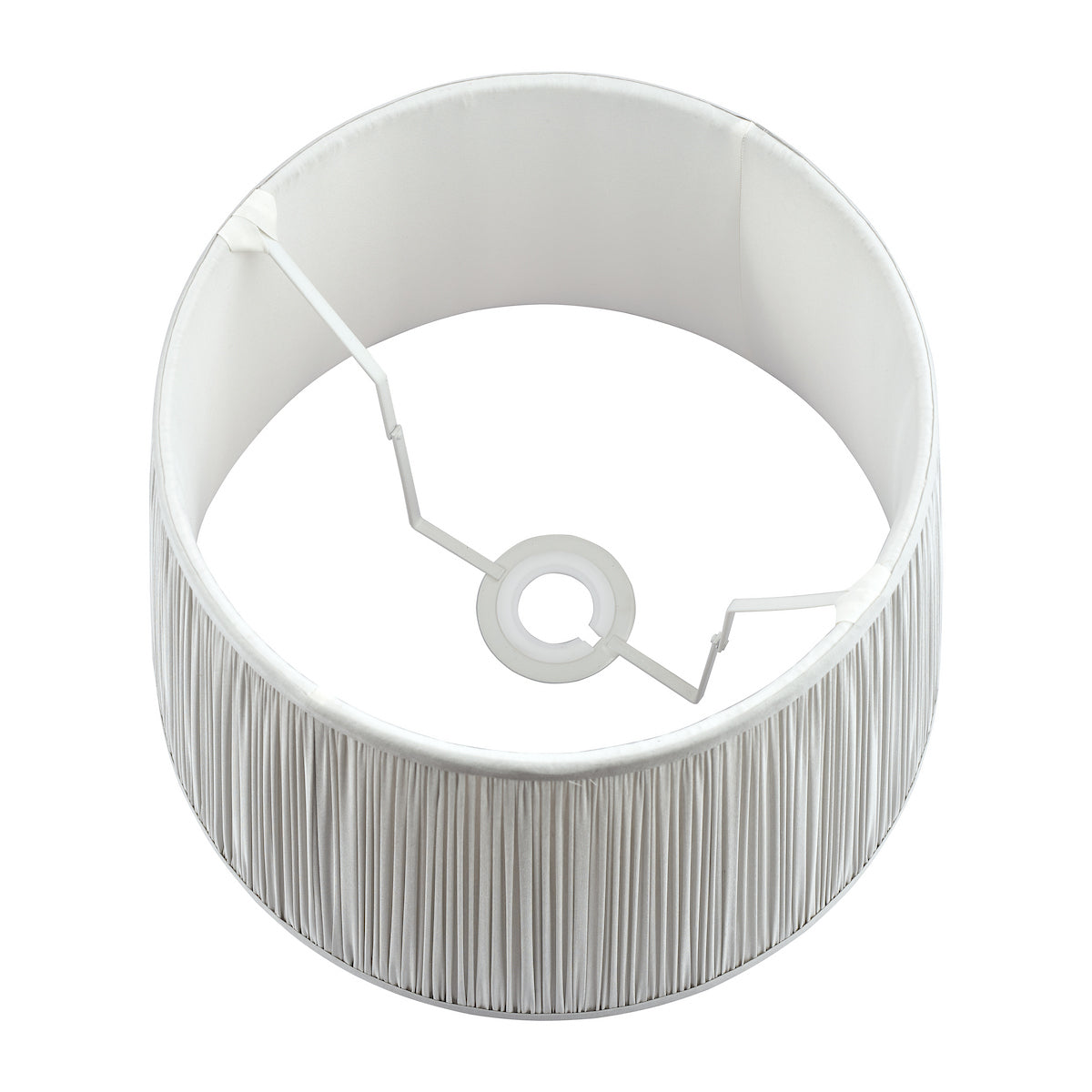 Laura Ashley Hemsley Pleated Silk Empire Drum Shade Silver 20cm/8 inch