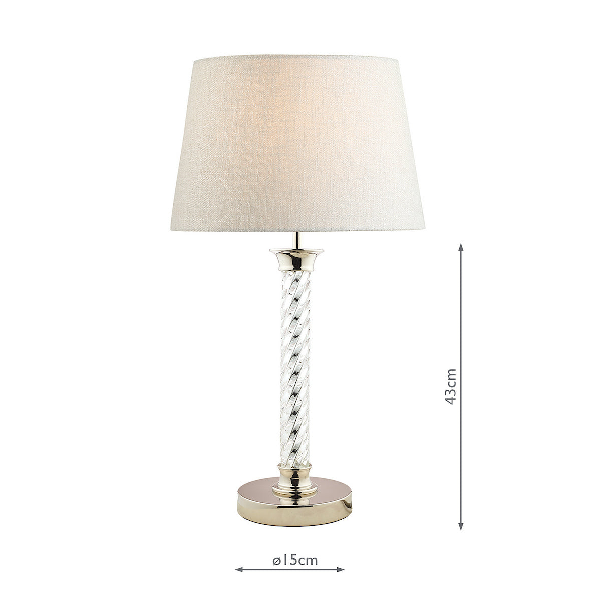 Laura Ashley Louis Table Lamp Twisted Glass Polished Nickel Base Only