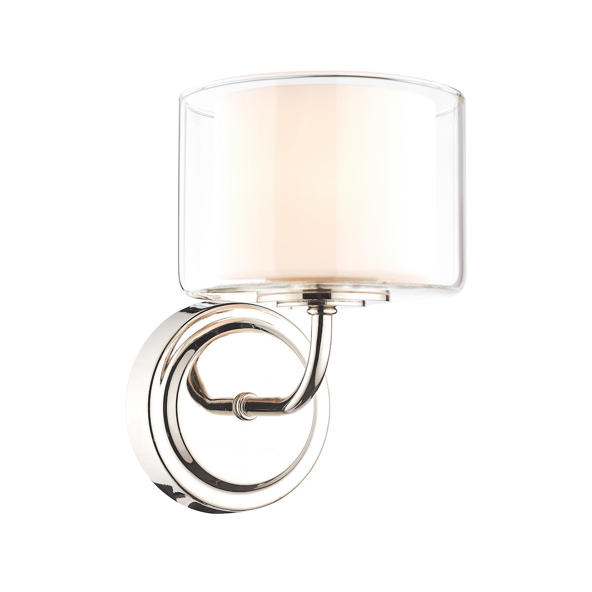 Laura Ashley Southwell Wall Light Polished Nickel & Glass Shade