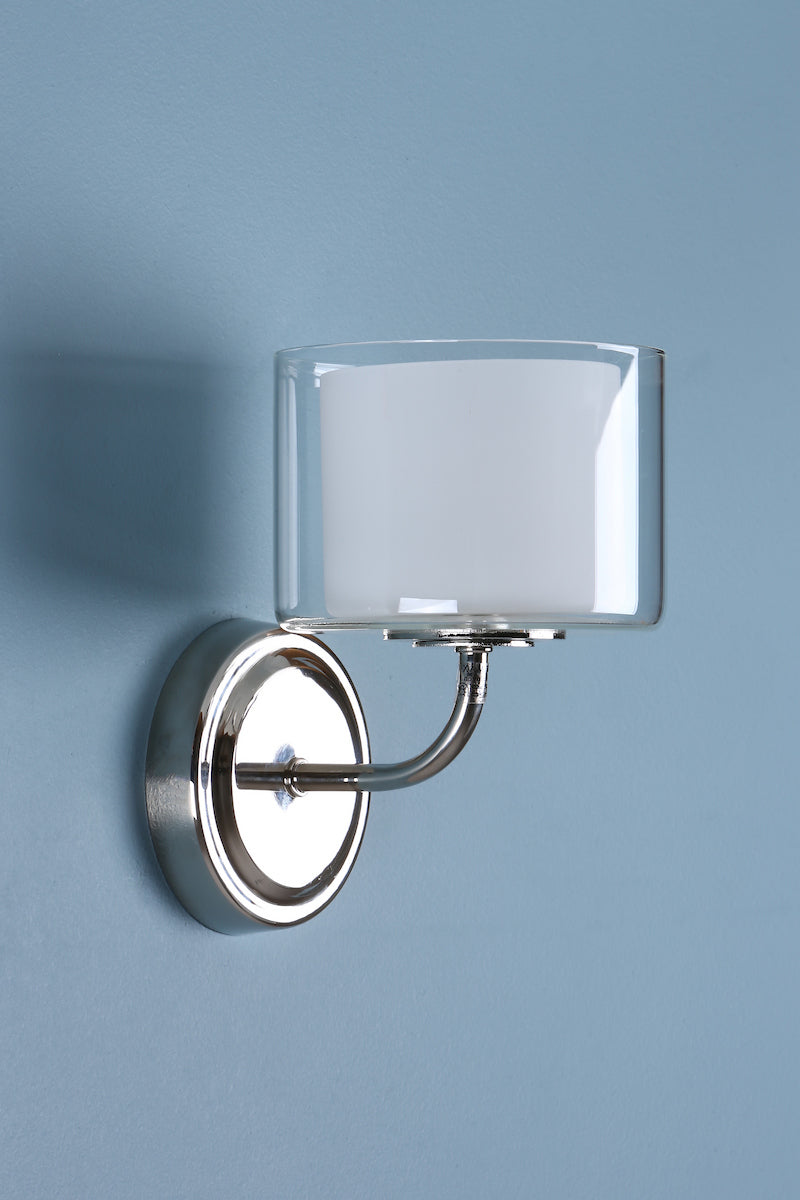 Laura Ashley Southwell Wall Light Polished Nickel & Glass Shade