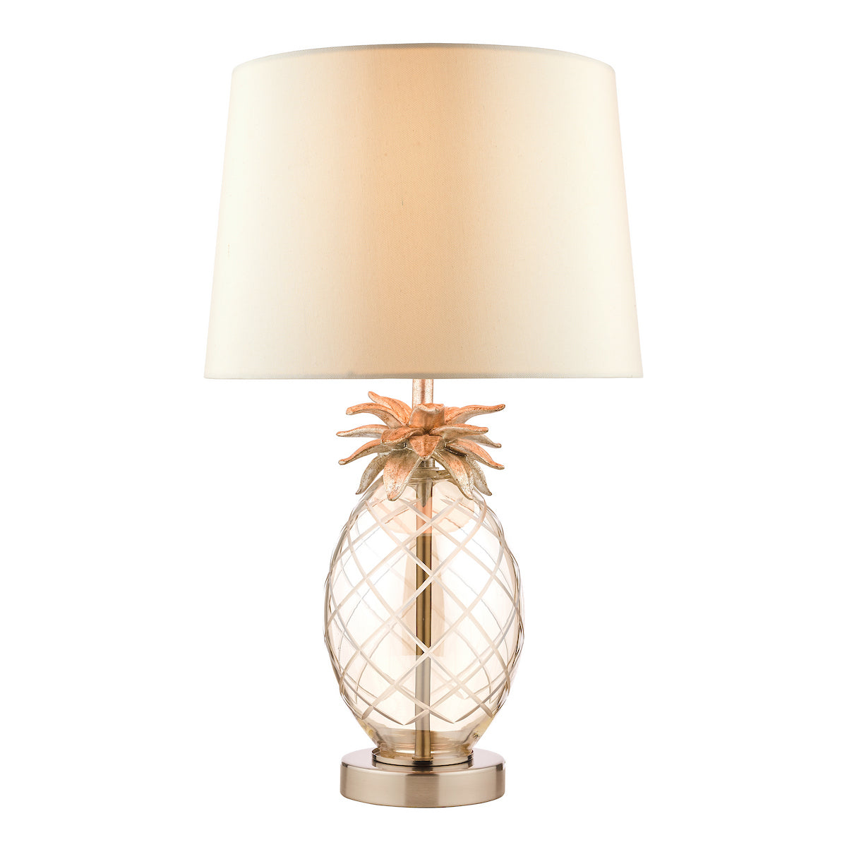 Laura Ashley Small Pineapple Table Lamp Champagne Cut Glass With Shade