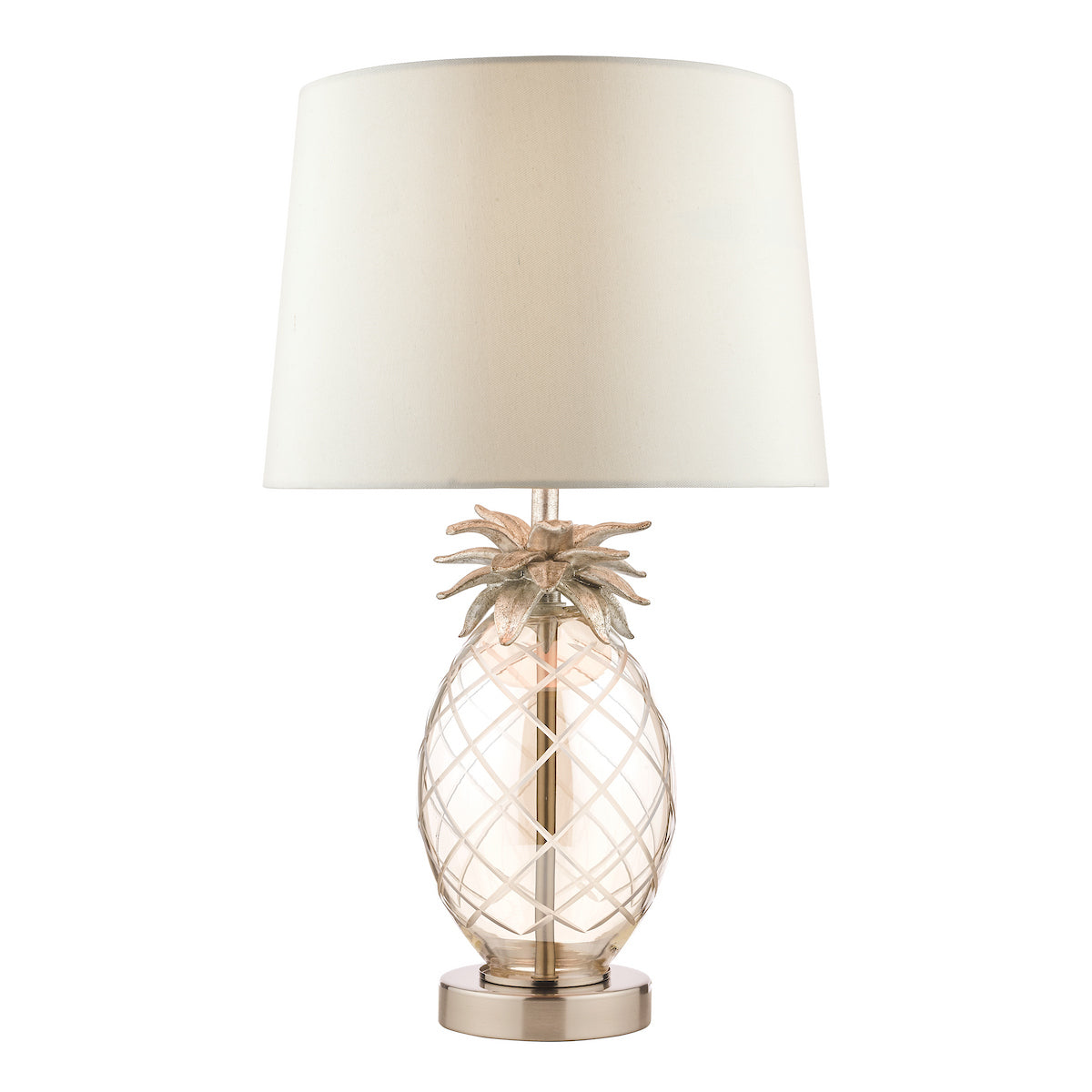 Laura Ashley Small Pineapple Table Lamp Champagne Cut Glass With Shade