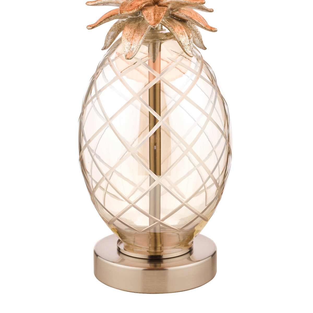 Laura Ashley Small Pineapple Table Lamp Champagne Cut Glass With Shade