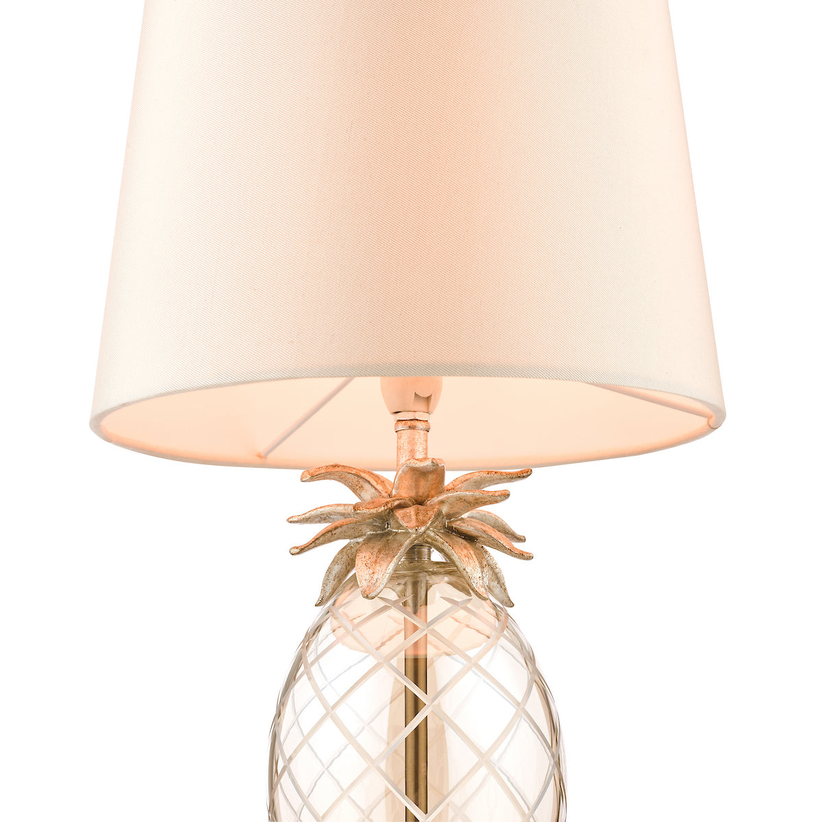 Laura Ashley Small Pineapple Table Lamp Champagne Cut Glass With Shade
