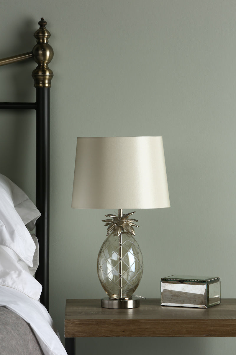 Laura Ashley Small Pineapple Table Lamp Champagne Cut Glass With Shade