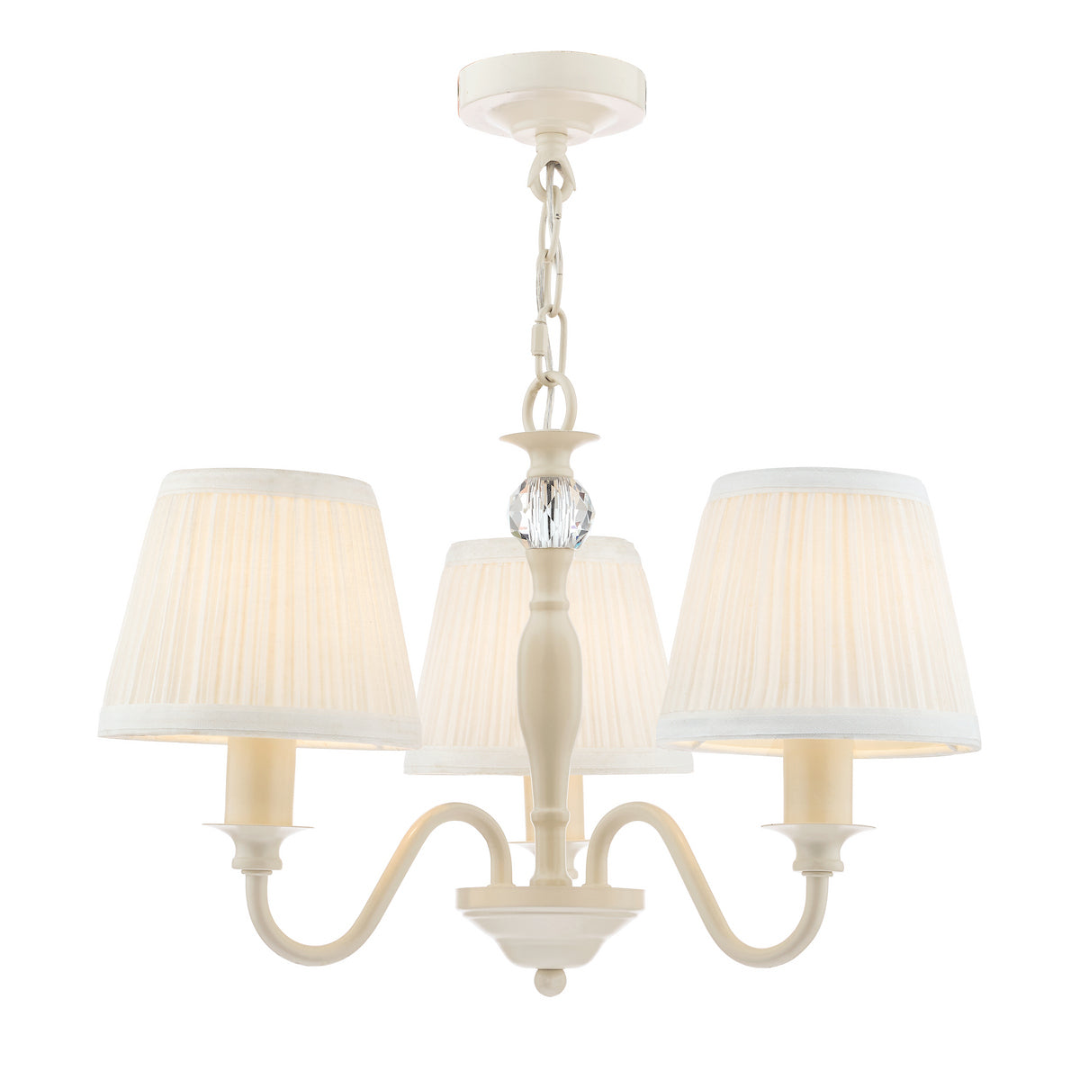 Laura Ashley Ellis 3lt Pendant Ivory With Shades
