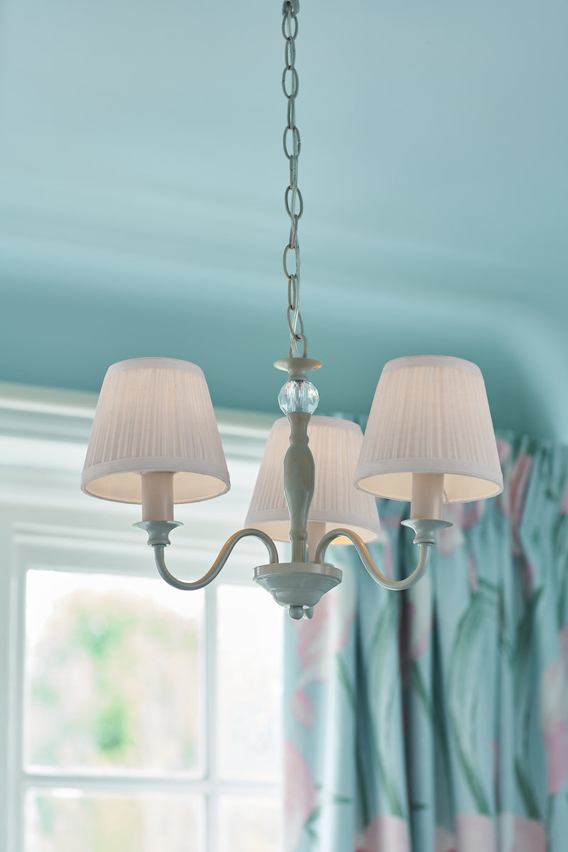 Laura Ashley Ellis 3lt Pendant Ivory With Shades