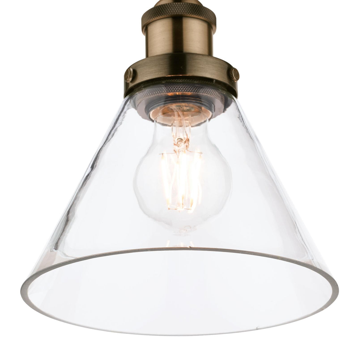 Laura Ashley Isaac Pendant Antique Brass Glass