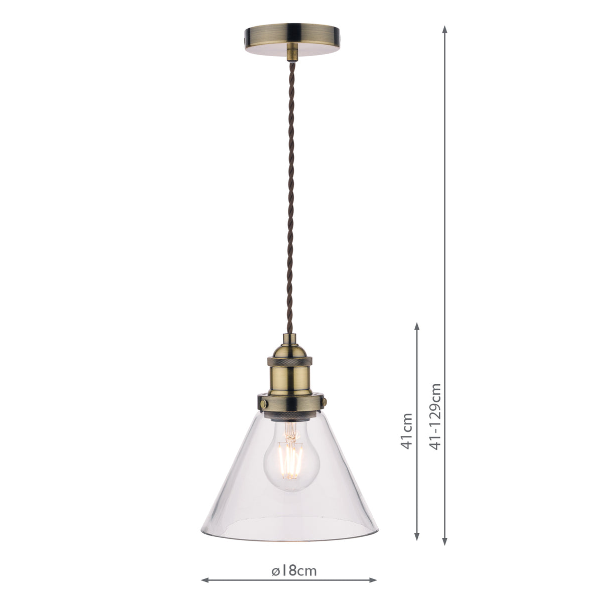 Laura Ashley Isaac Pendant Antique Brass Glass