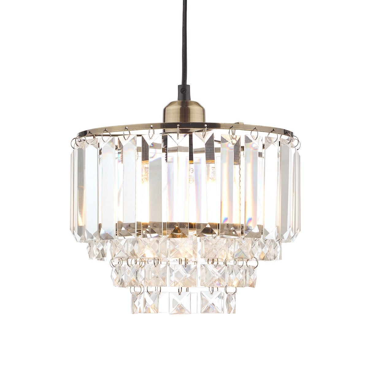 Laura Ashley Vienna Easy Fit Pendant Crystal & Antique Brass