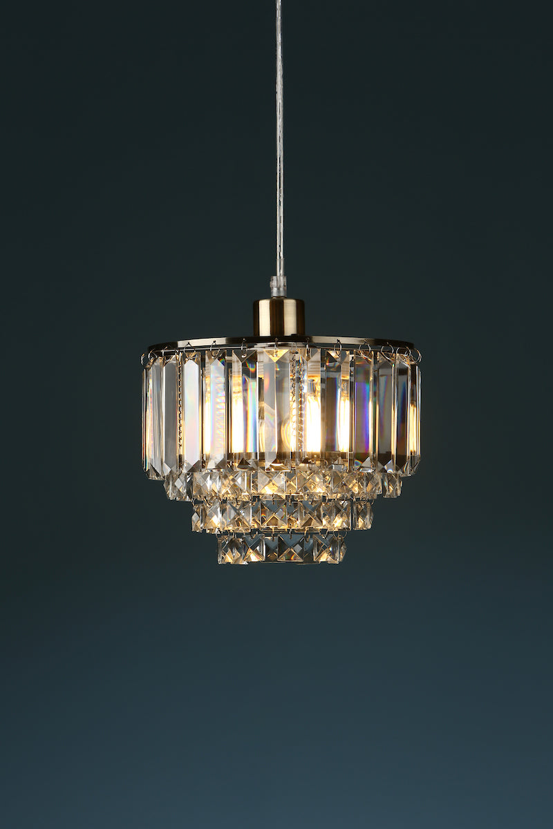Laura Ashley Vienna Easy Fit Pendant Crystal & Antique Brass