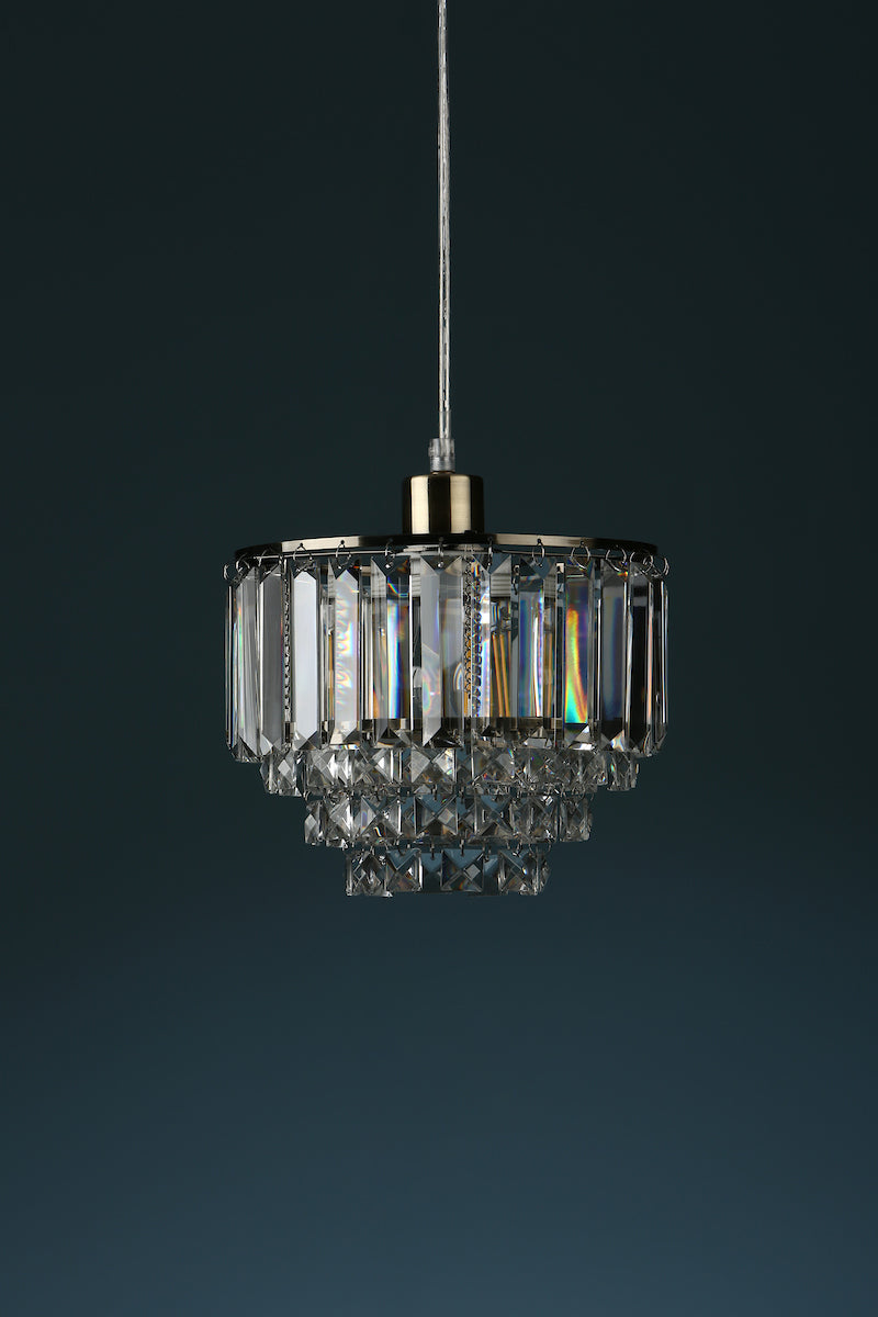 Laura Ashley Vienna Easy Fit Pendant Crystal & Antique Brass