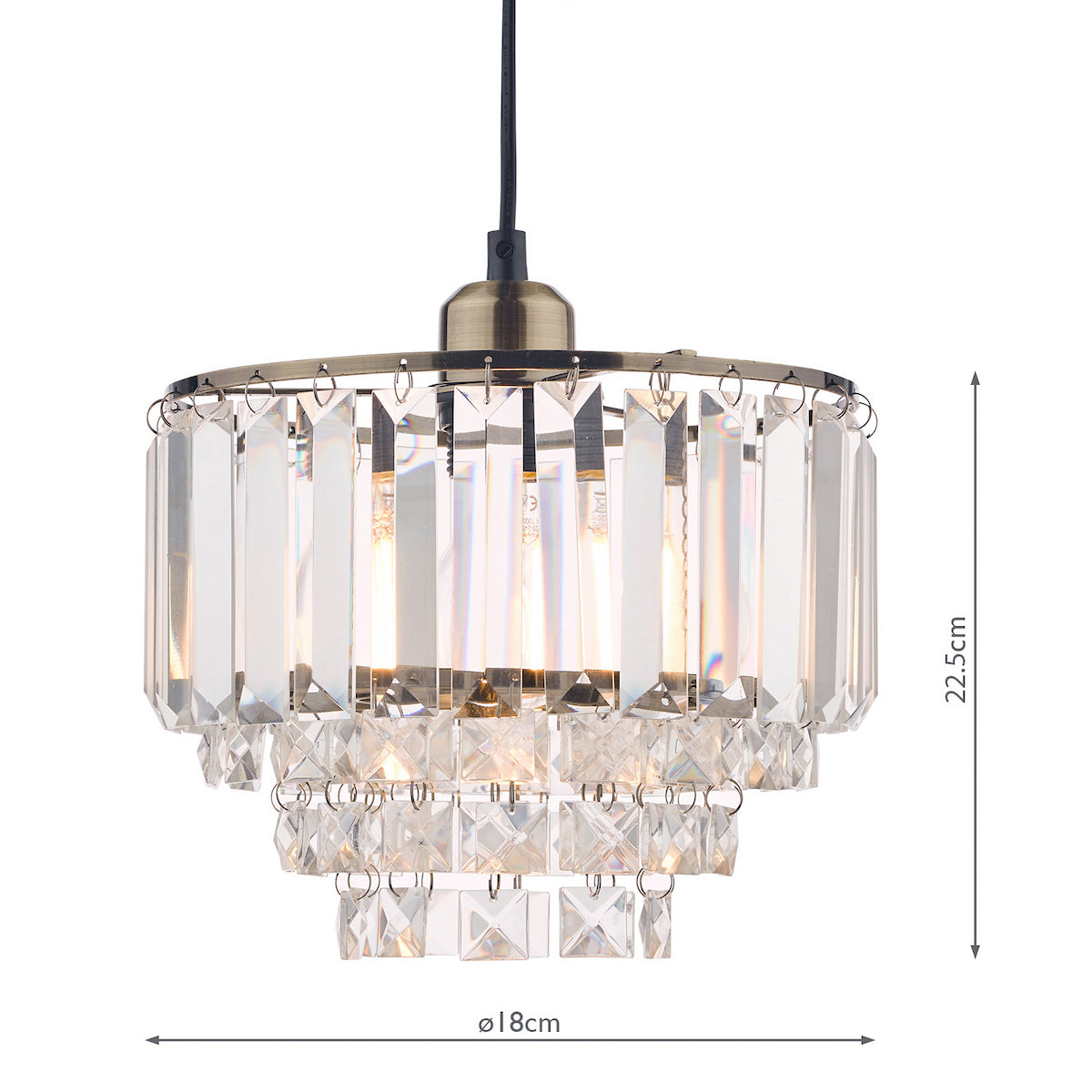 Laura Ashley Vienna Easy Fit Pendant Crystal & Antique Brass