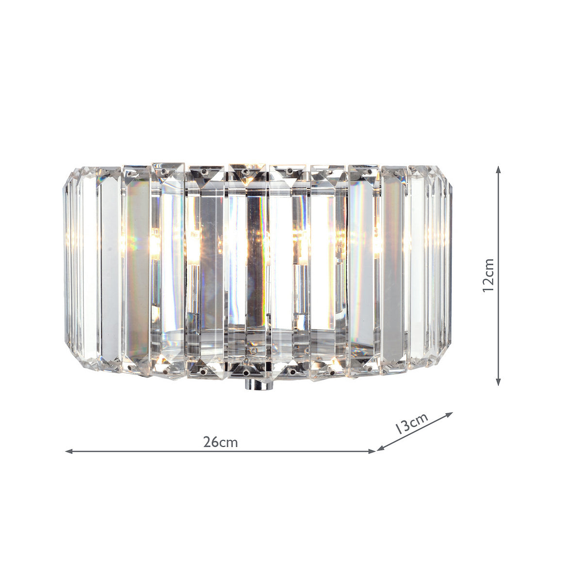Laura Ashley Fernhurst Wall Light Polished Chrome Glass