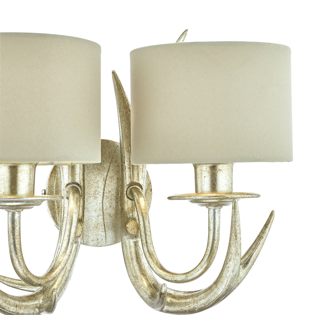 Laura Ashley Mulroy Antler 2lt Wall Light Champagne With Shades