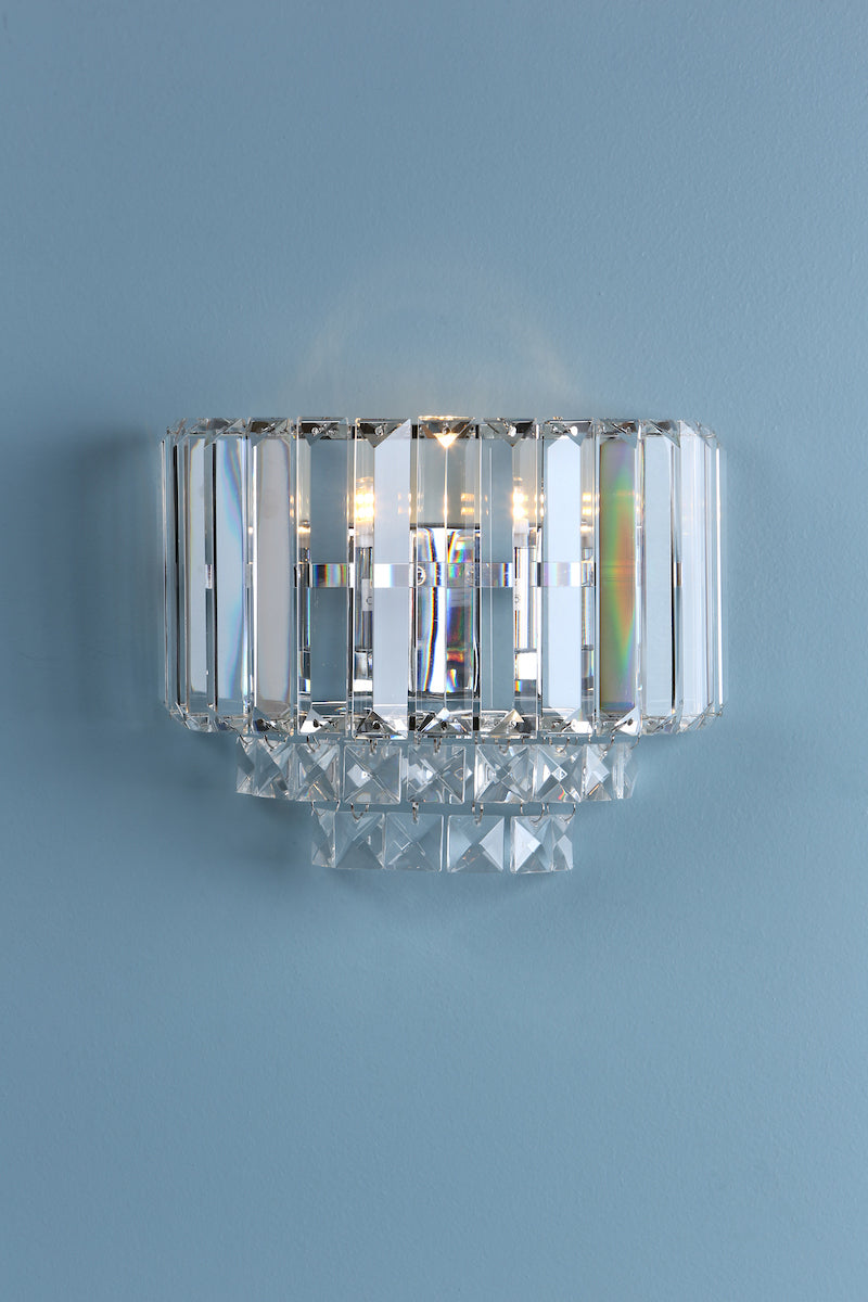 Laura Ashley Vienna Wall Light Polished Chrome Crystal