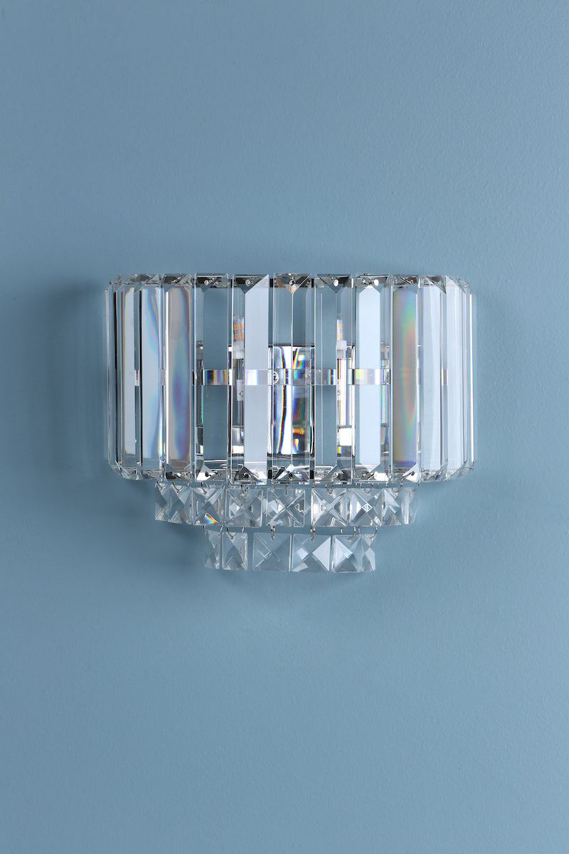 Laura Ashley Vienna Wall Light Polished Chrome Crystal