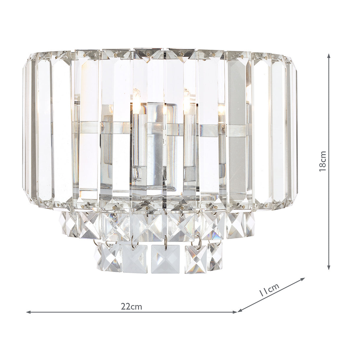 Laura Ashley Vienna Wall Light Polished Chrome Crystal