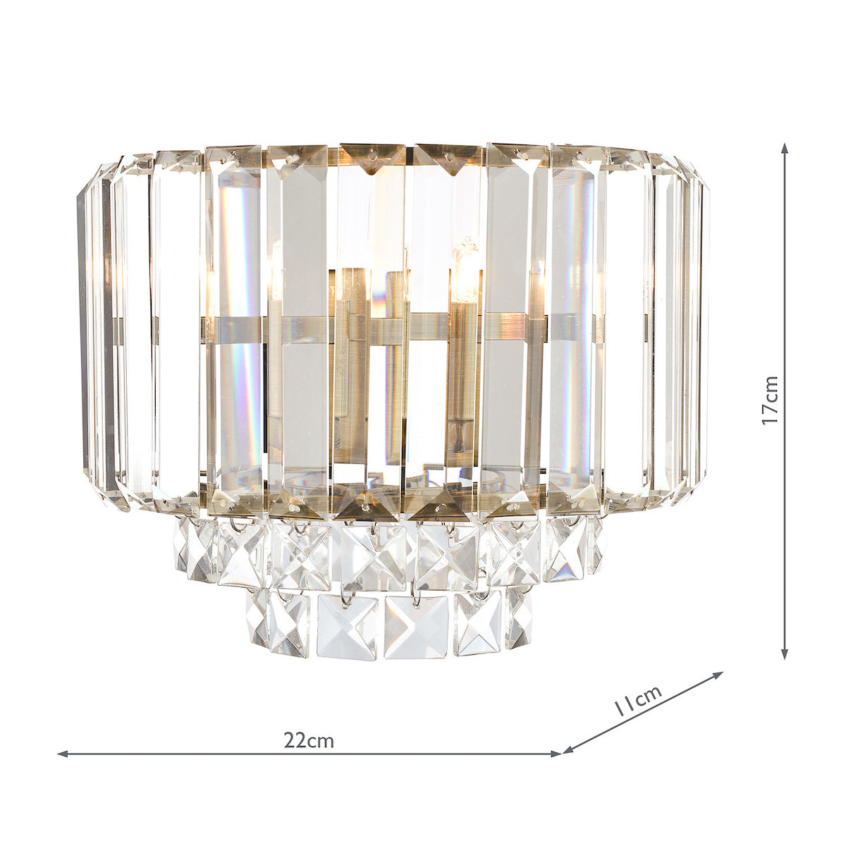 Laura Ashley Vienna Wall Light Antique Brass Crystal