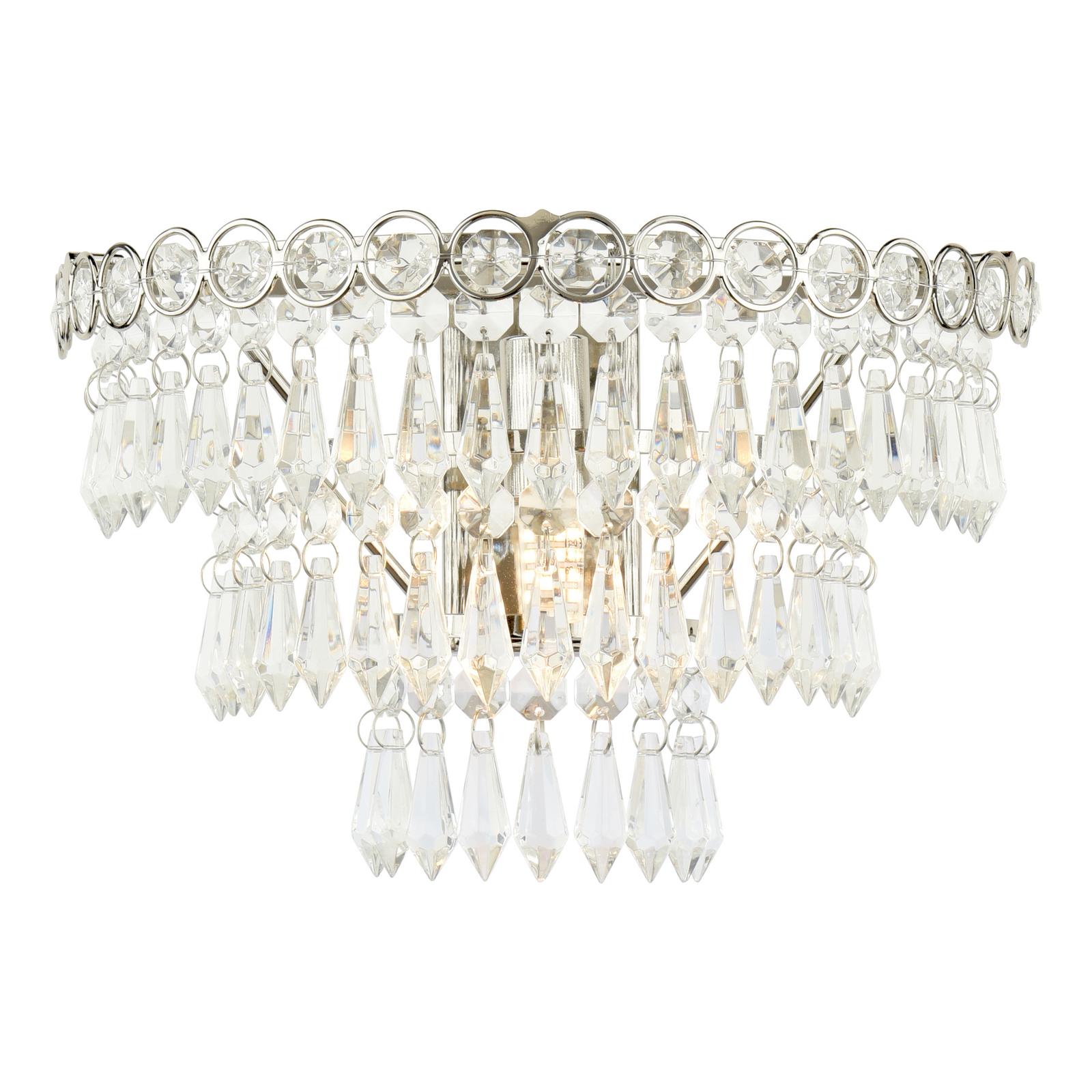 Laura Ashley Enid Wall Light Faceted Glass and Polished Nickel
