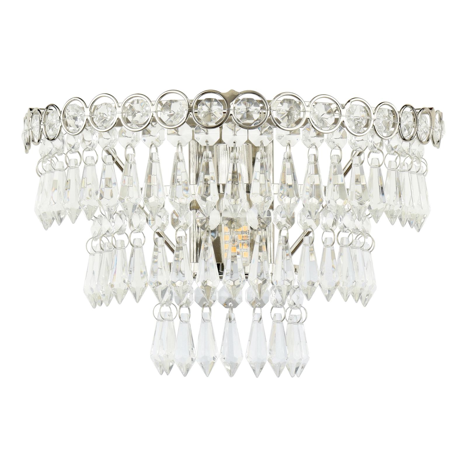 Laura Ashley Enid Wall Light Faceted Glass and Polished Nickel