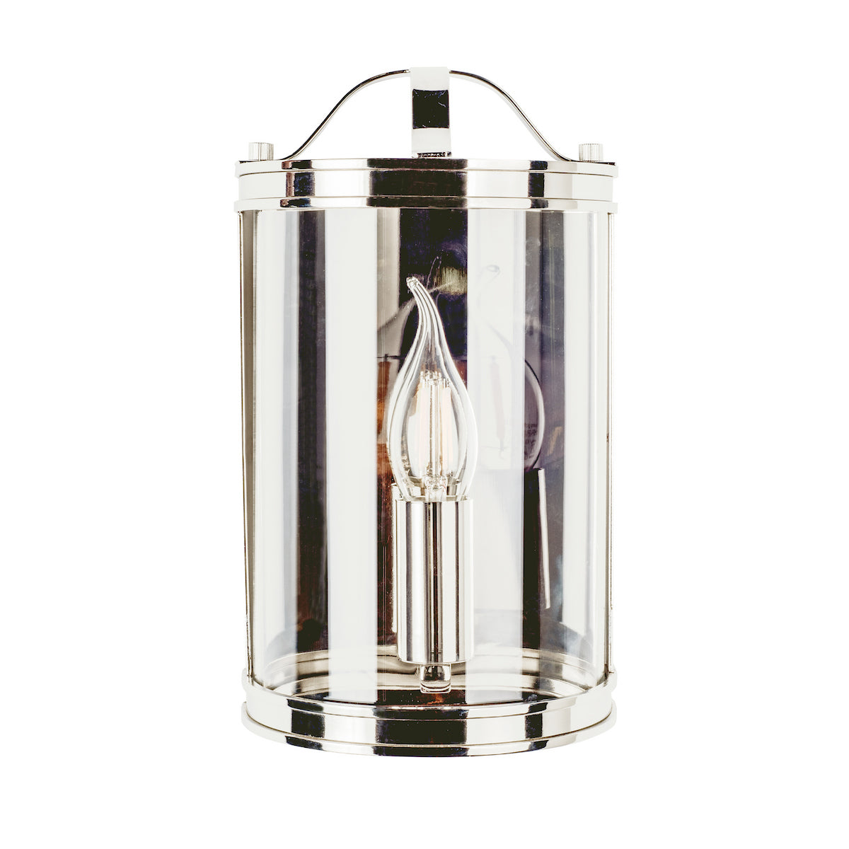 Laura Ashley Harrington Wall Light Polished Nickel Glass