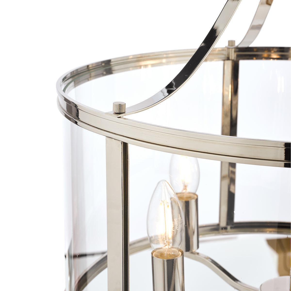 Laura Ashley Harrington 5lt Pendant Polished Nickel Glass