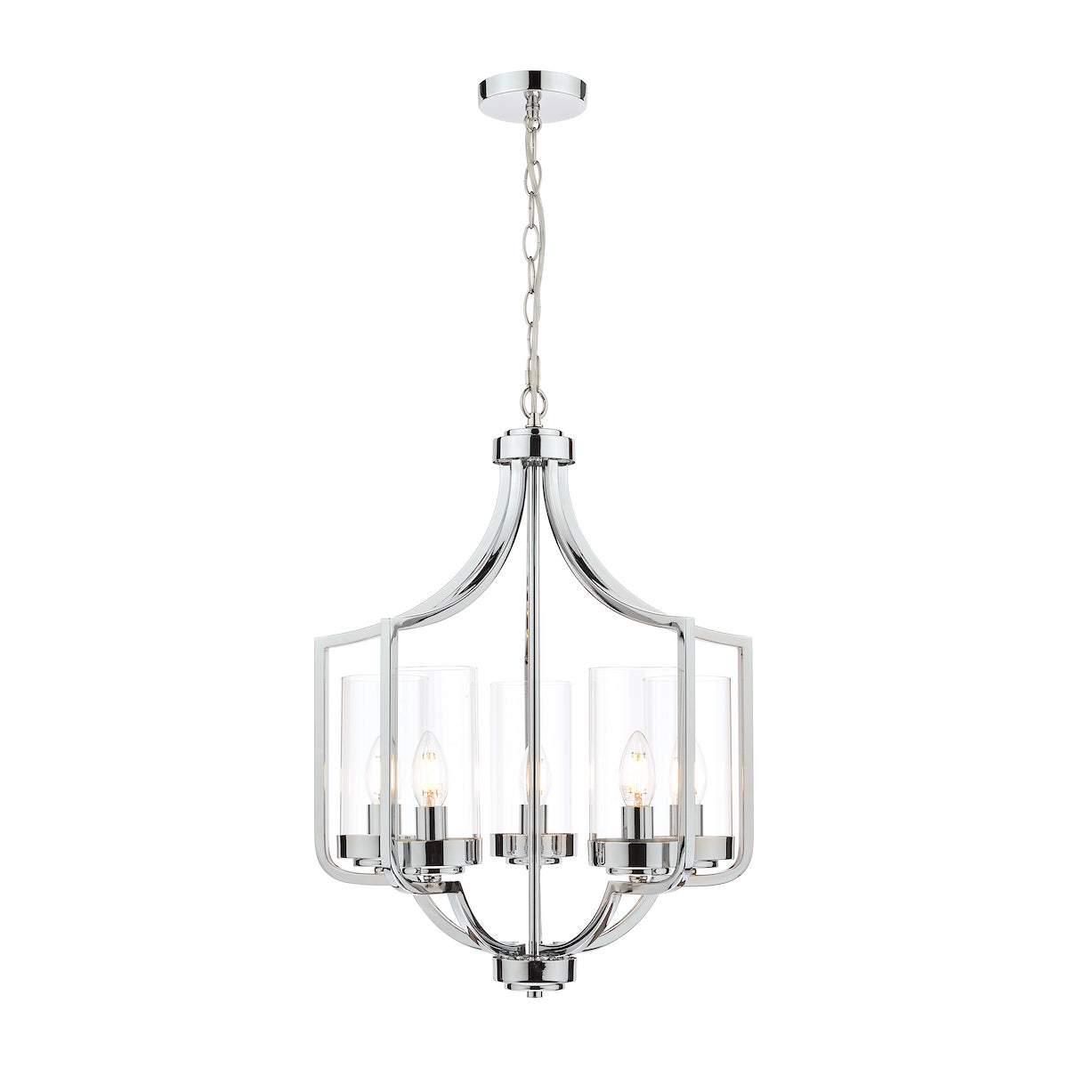 Laura Ashley Joseph 5lt Chandelier Polished Chrome Glass