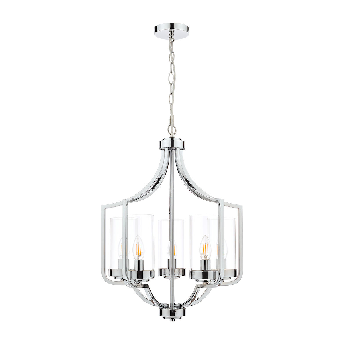 Laura Ashley Joseph 5lt Chandelier Polished Chrome Glass