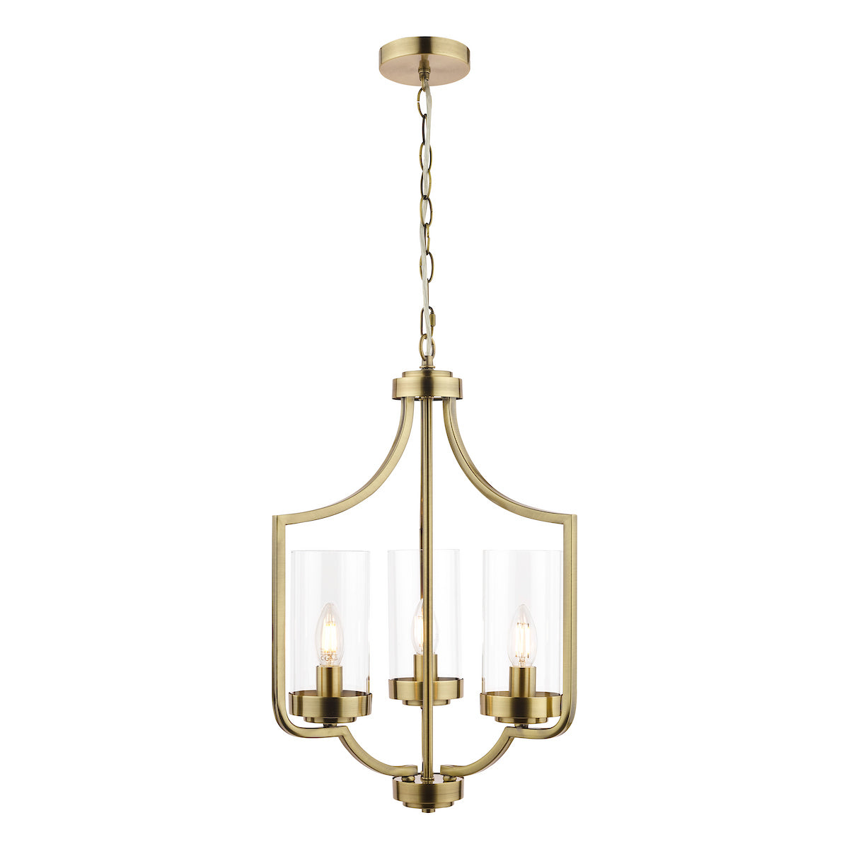 Laura Ashley Joseph 3lt Chandelier Antique Brass Glass