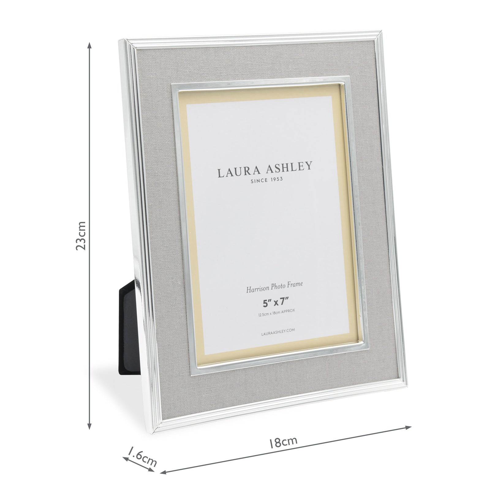 Laura Ashley Harrison Photo Frame Pale Charcoal Linen 5" x 7"