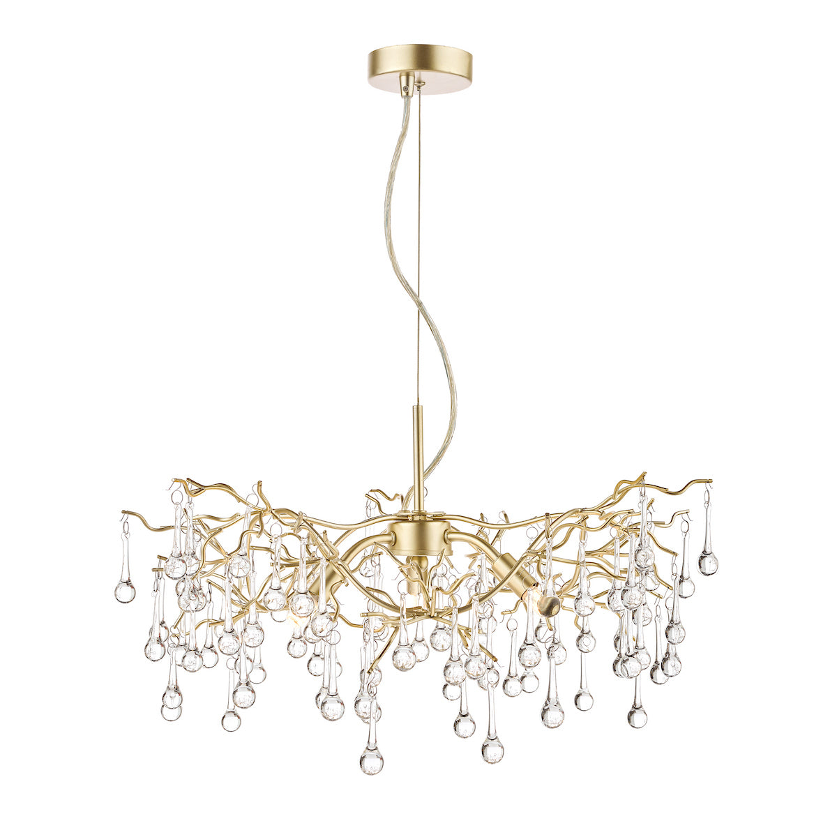 Laura Ashley Willow 3lt Pendant Champagne & Clear Crystal