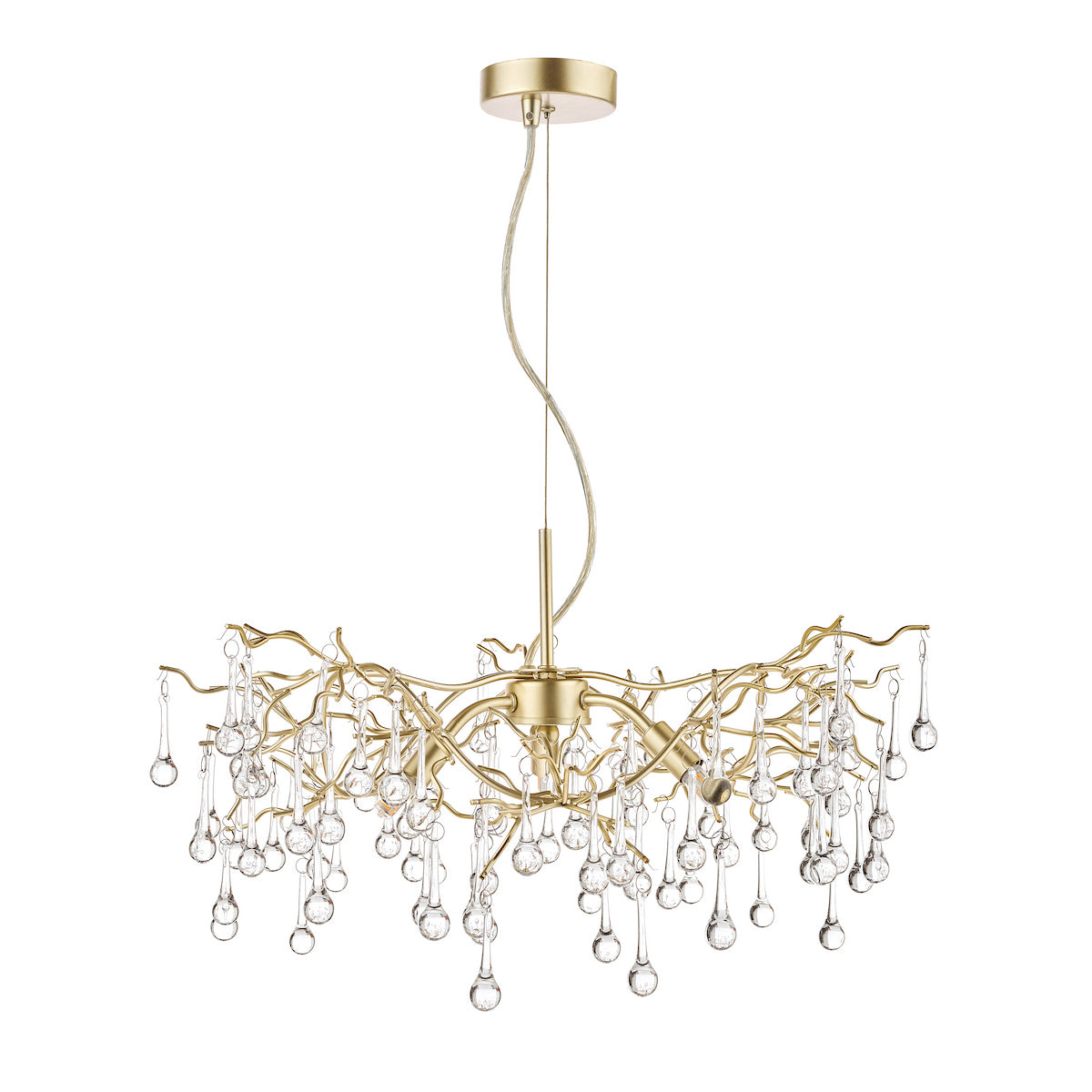 Laura Ashley Willow 3lt Pendant Champagne & Clear Crystal