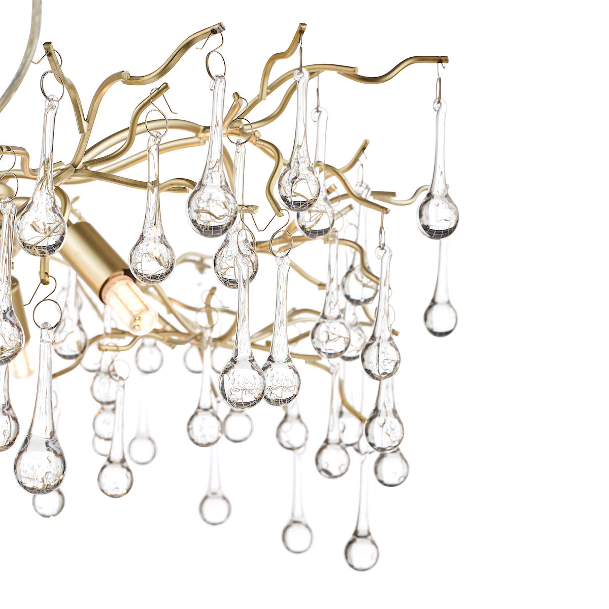 Laura Ashley Willow 3lt Pendant Champagne & Clear Crystal