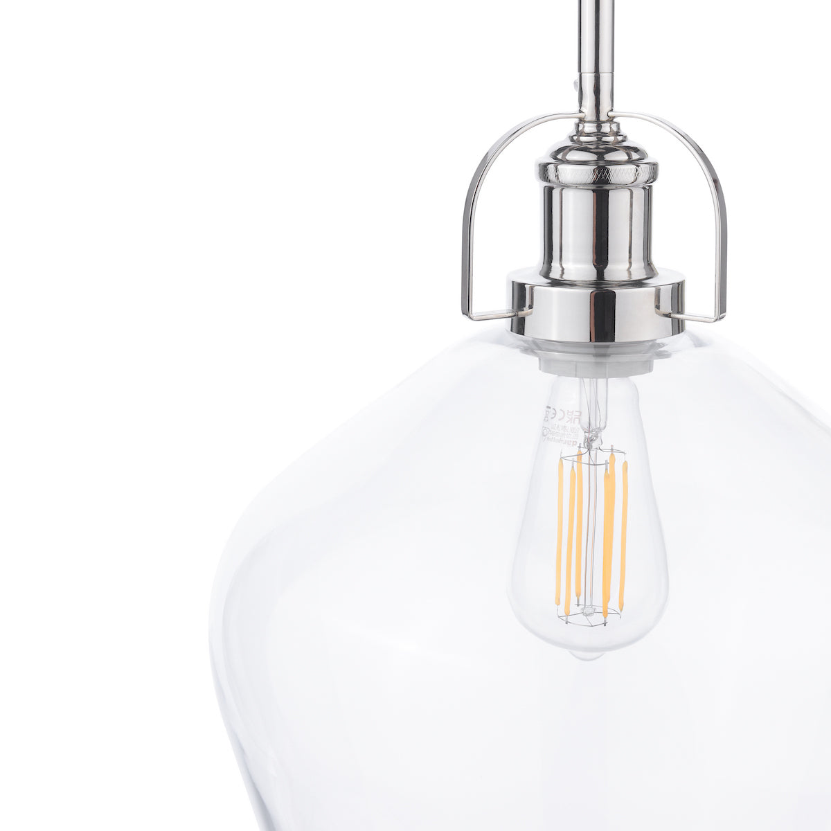 Laura Ashley Rye Pendant Polished Nickel Clear Glass