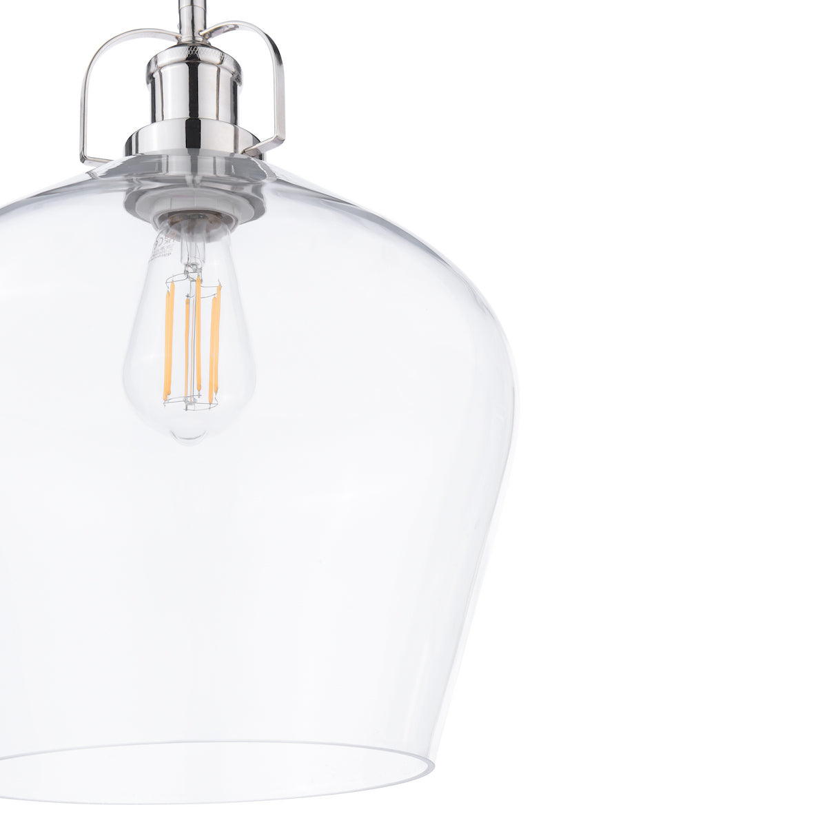 Laura Ashley Rye Pendant Polished Nickel Clear Glass