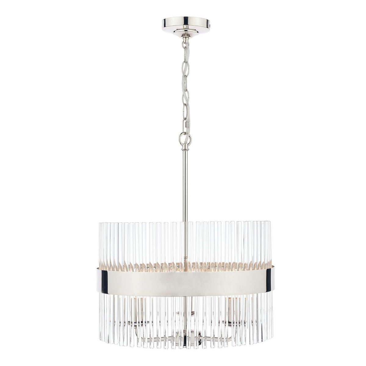 Laura Ashley Alexa 3lt Pendant Polished Nickel Glass Rods