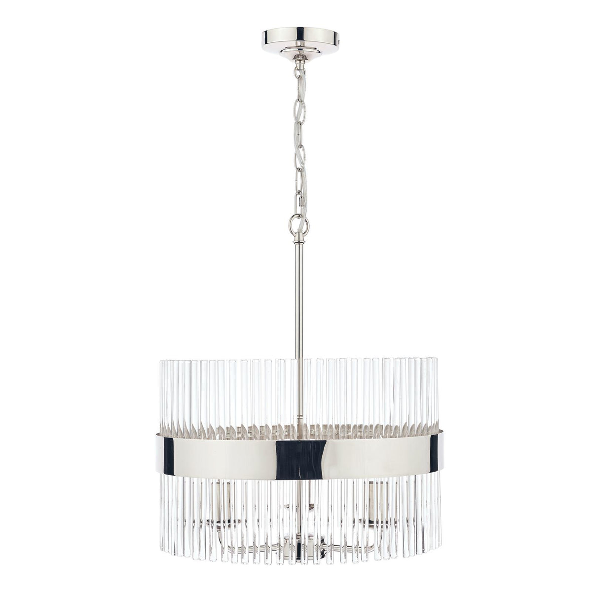 Laura Ashley Alexa 3lt Pendant Polished Nickel Glass Rods