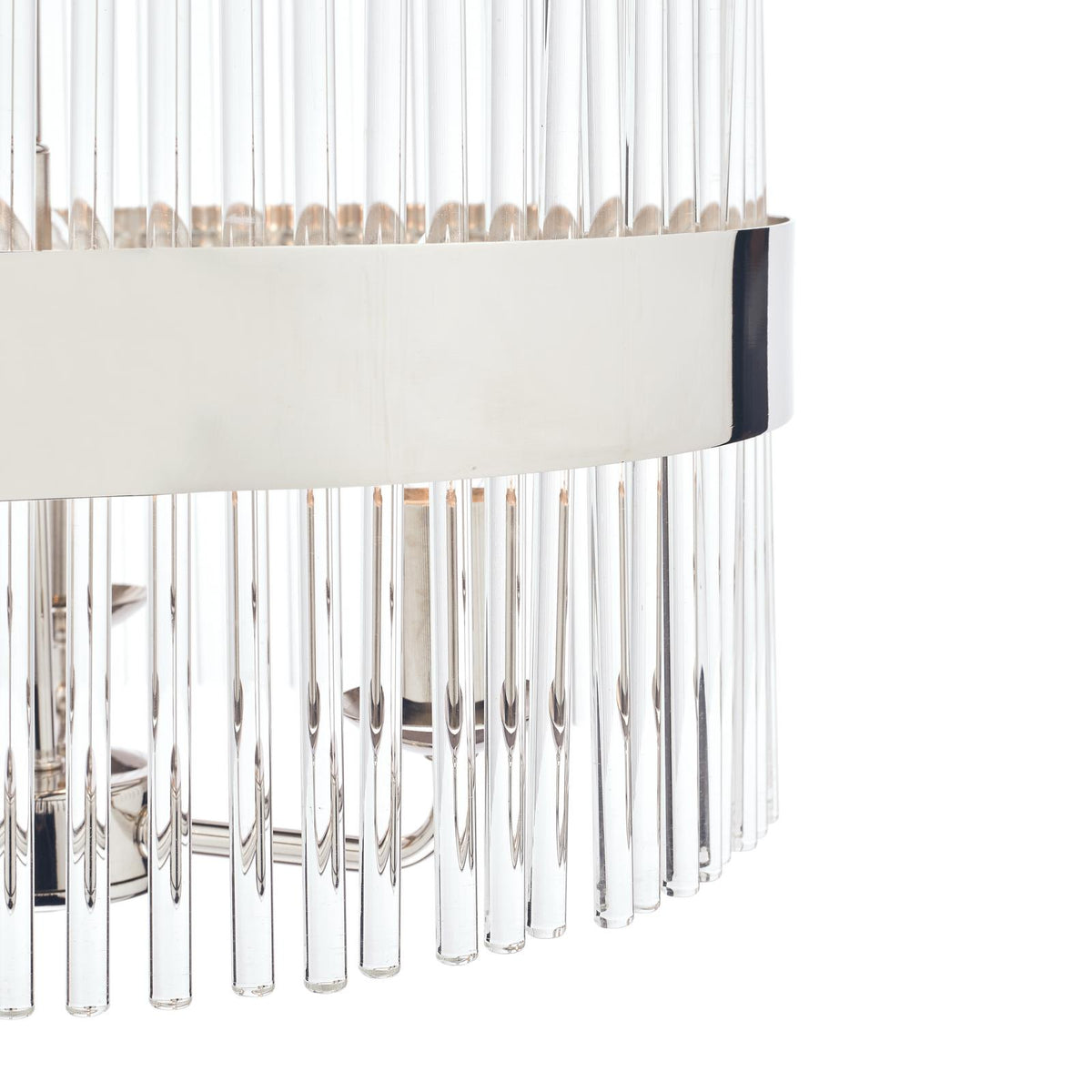 Laura Ashley Alexa 3lt Pendant Polished Nickel Glass Rods