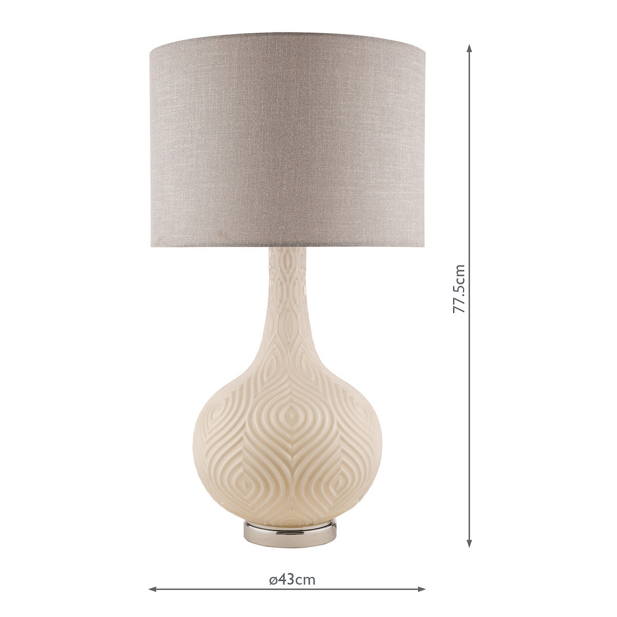 Laura Ashley Grace Table Lamp Patterned Glass with Shade