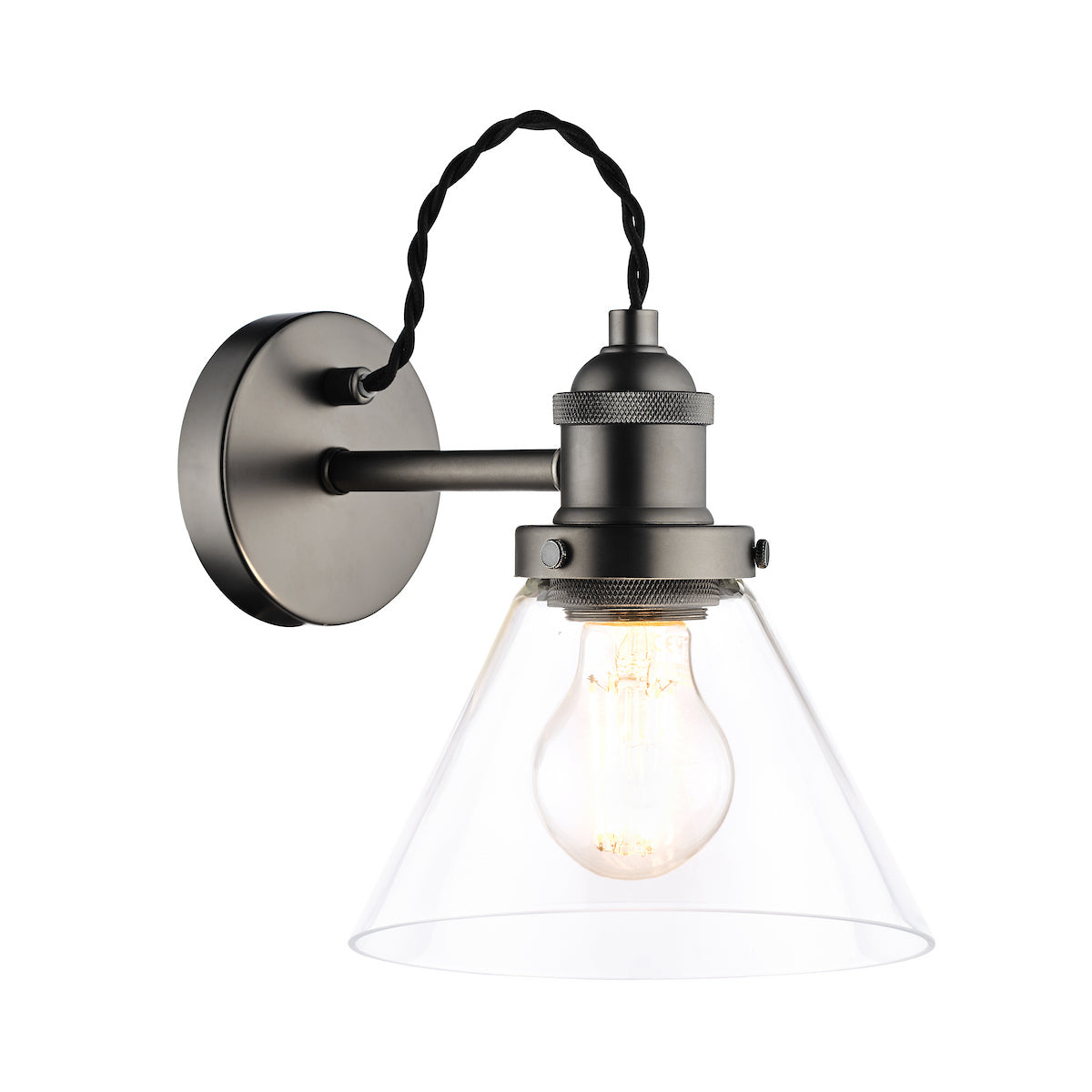 Laura Ashley Isaac Industrial Nickel 1 Light Wall Light