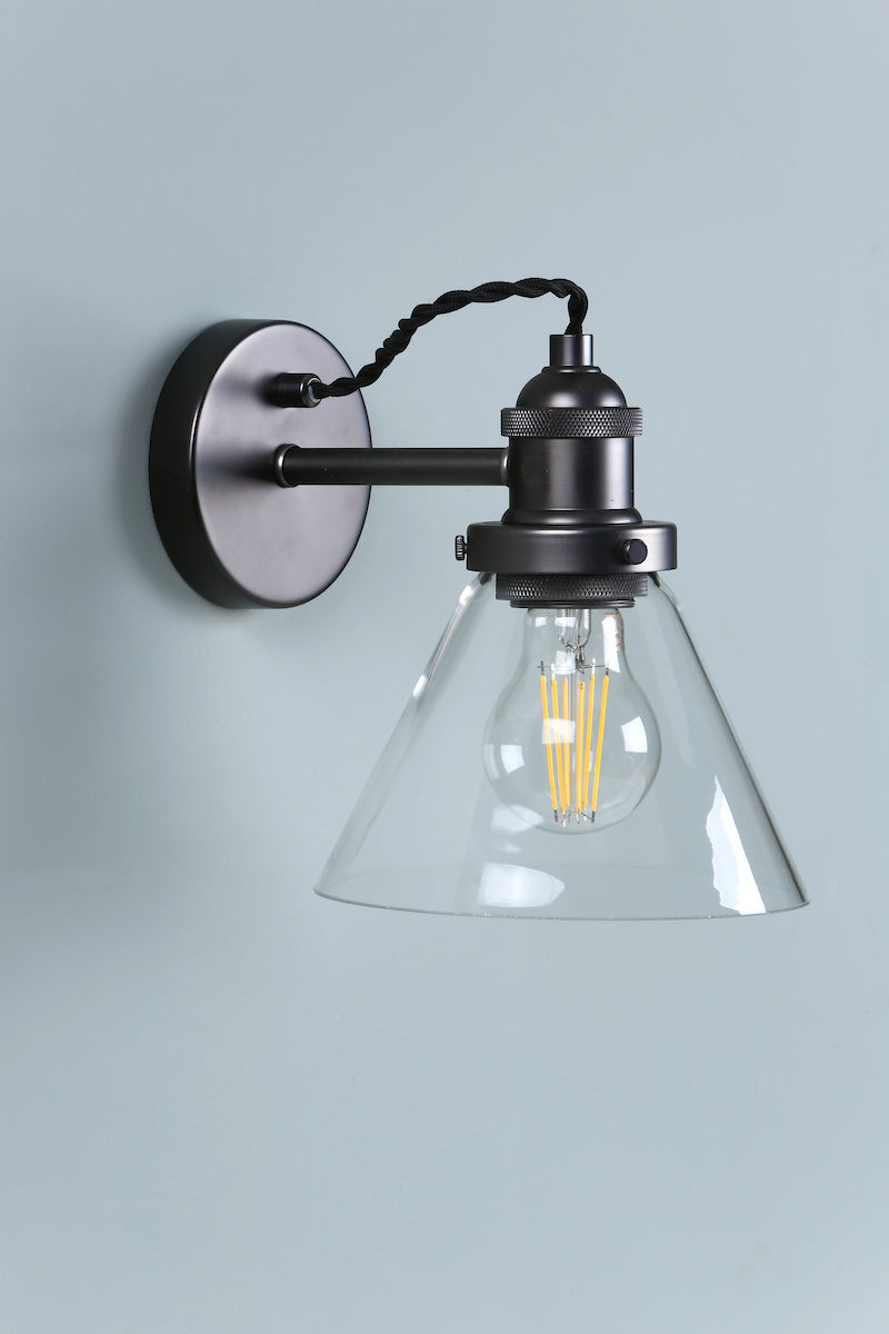 Laura Ashley Isaac Industrial Nickel 1 Light Wall Light