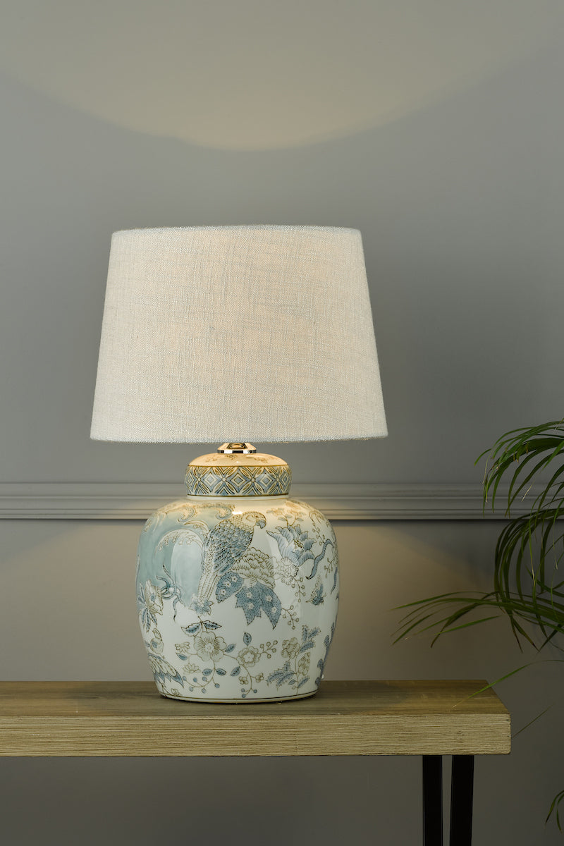 Laura Ashley Elizabeth Ceramic Table Lamp With Bird Print Design Base Only
