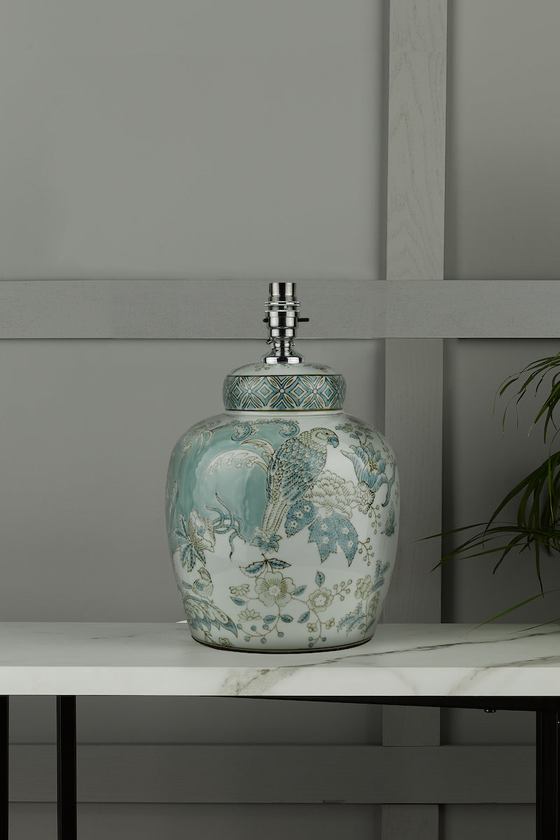 Laura Ashley Elizabeth Ceramic Table Lamp With Bird Print Design Base Only