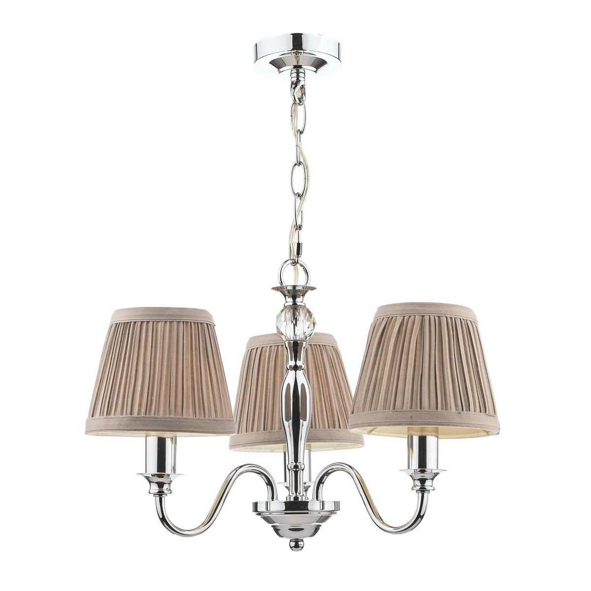 Laura Ashley Ellis 3lt Pendant Polished Chrome With Shades