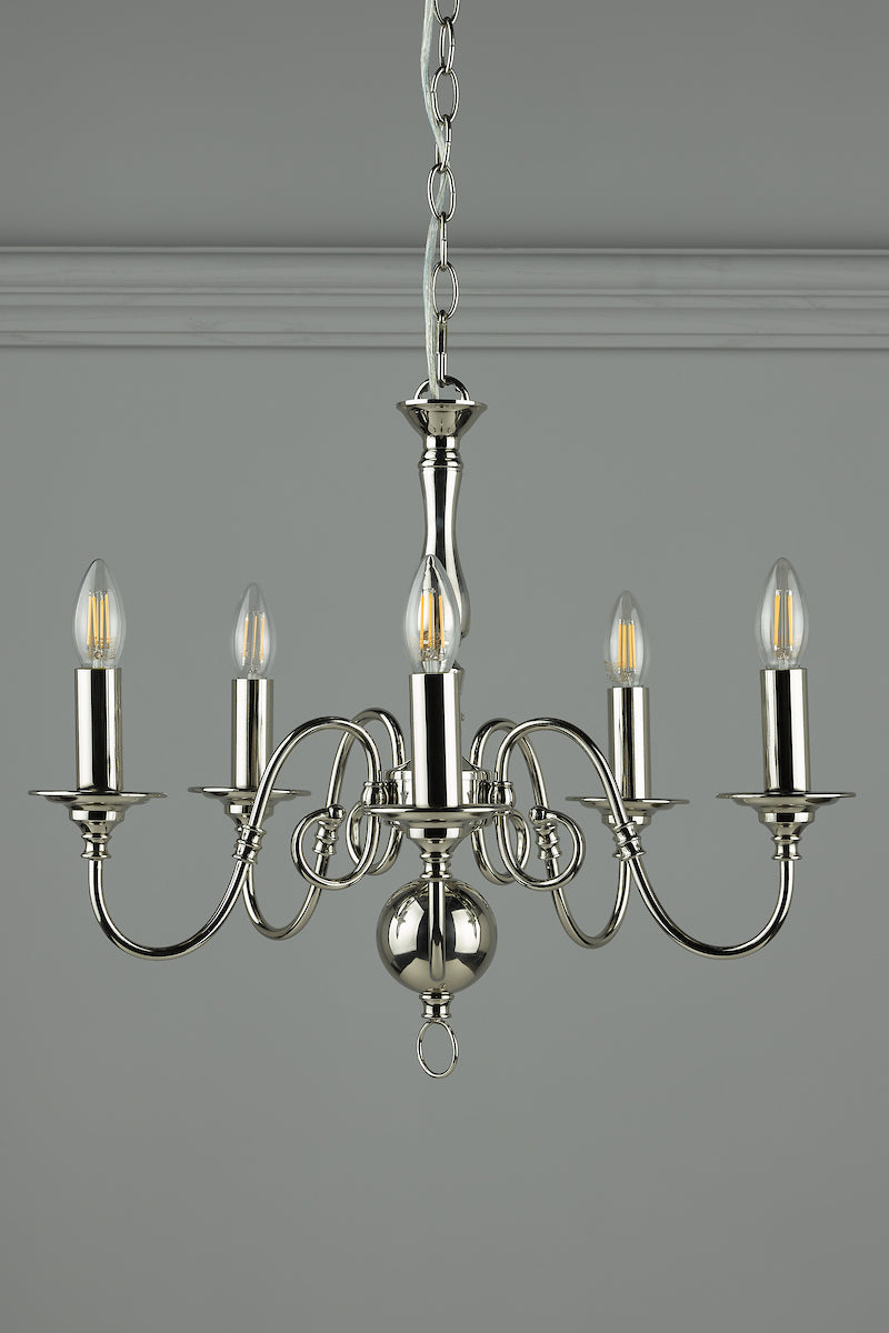 Laura Ashley Winchester 5lt Pendant Polished Nickel