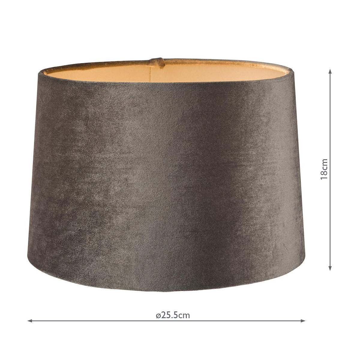 Laura Ashley Velvet Empire Drum Shade Grey 25cm/10 inch
