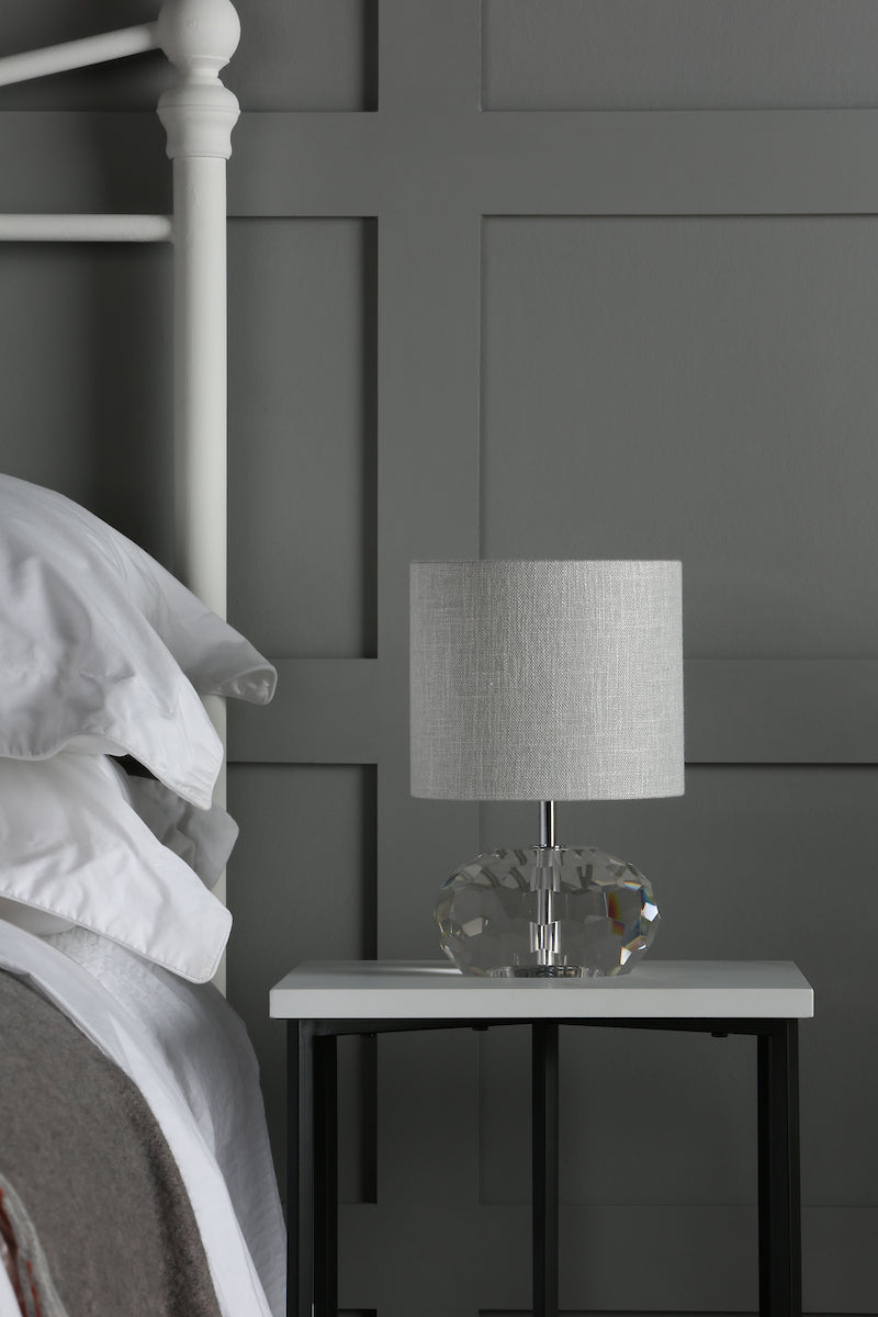 Laura Ashley Ivy Table Lamp Faceted Crystal Glass With Shade