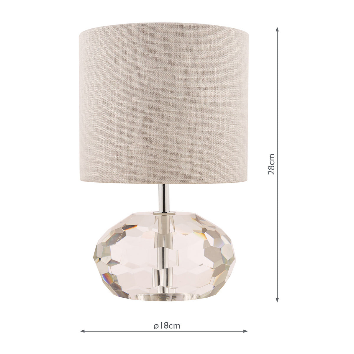 Laura Ashley Ivy Table Lamp Faceted Crystal Glass With Shade
